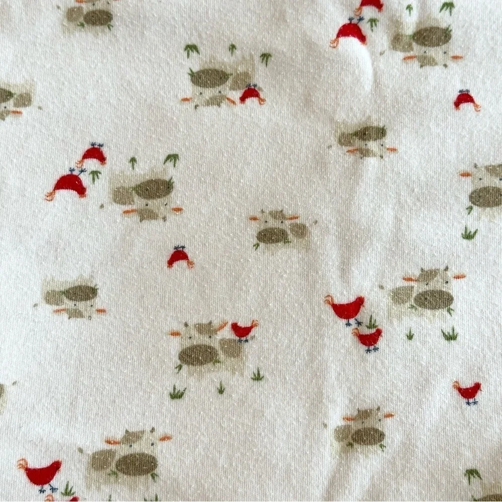 VTG 2006 Gymboree Barn Yard Cuties Blanket Red Cow Chicks Appliqué Embroidered
